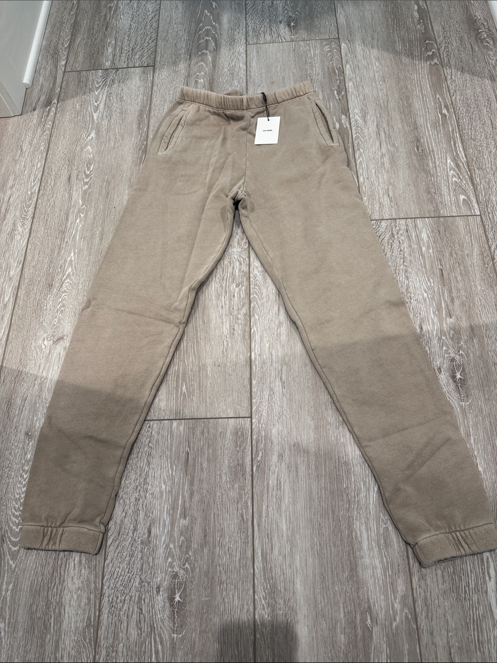 112. NWT Joah Brown Empire Jogger in sand French terry - Picture 3 of 4